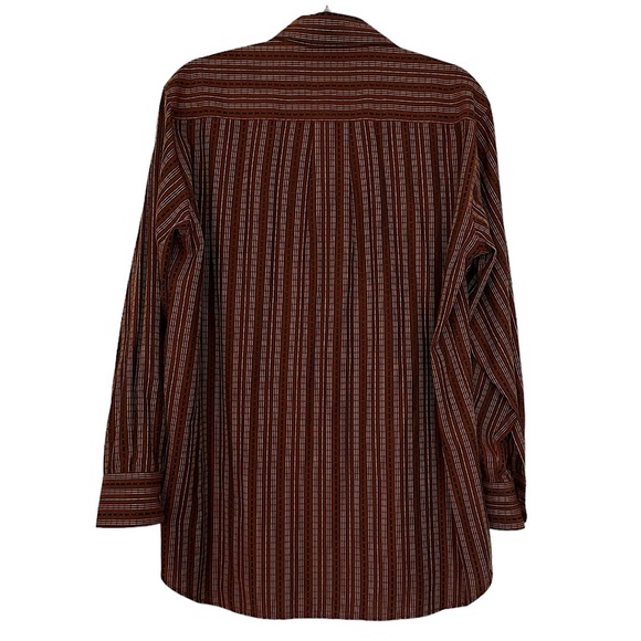 Men’s Georg Roth Of Germany Button-Down Shirt Long Sleeve Brown Striped Size M - Picture 2 of 10